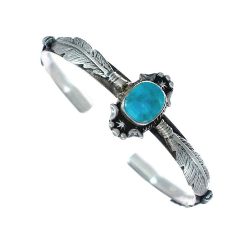 Native American Sterling Silver Turquoise Cuff Bracelet JX128663