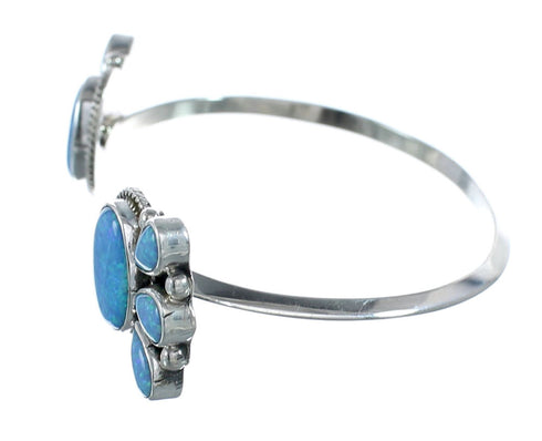 Blue Opal Sterling Silver Native American Cuff Bracelet JX128795