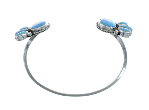 Blue Opal Sterling Silver Native American Cuff Bracelet JX128795