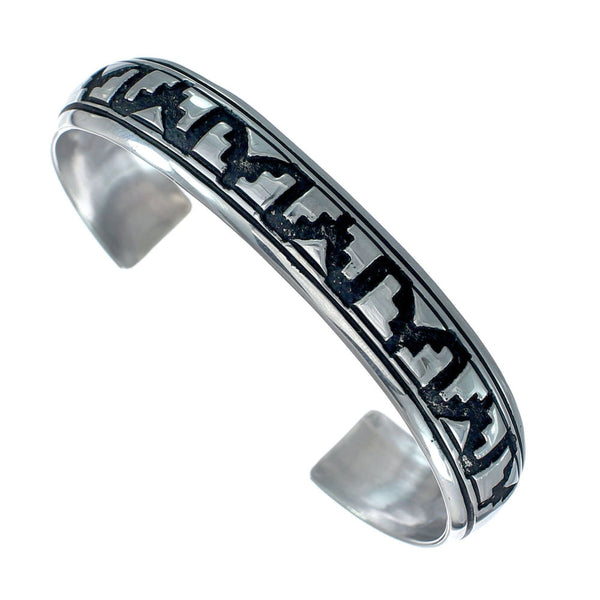 Navajo Authentic Sterling Silver Cuff Bracelet JX128743
