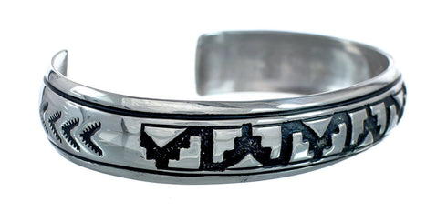 Navajo Authentic Sterling Silver Cuff Bracelet JX128743