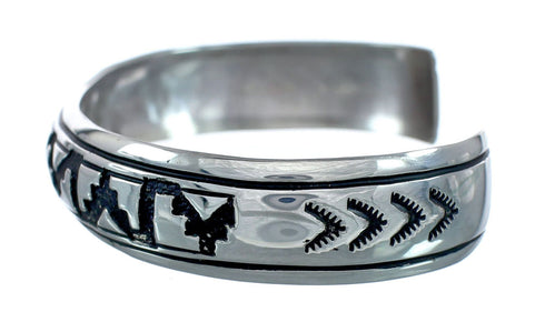 Navajo Authentic Sterling Silver Cuff Bracelet JX128743