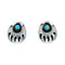 Genuine Sterling Silver Turquoise Bear Paw Navajo Indian Post Earrings NX11501