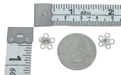 Sterling Silver Onyx Navajo Flower Post Stud Earrings NX11516