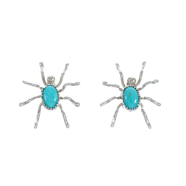 Sterling Silver Spider Turquoise Native American Post Earrings AX129125