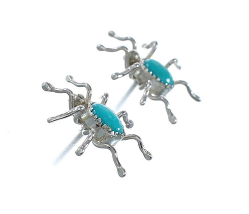 Sterling Silver Spider Turquoise Native American Post Earrings AX129125