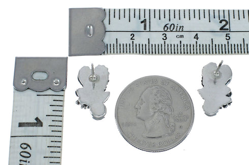 Native American Turquoise Sterling Silver Eagle Post Dangle Earrings NX11505