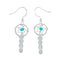 Turquoise Sterling Silver Navajo Dream Catcher Feather Hook Dangle Earrings NX11509