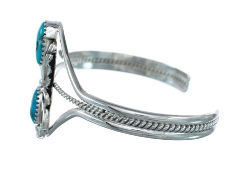 Native American Genuine Sterling Silver Turquoise Stone Cuff Bracelet JX128801