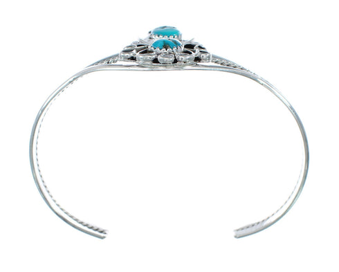 Native American Genuine Sterling Silver Turquoise Stone Cuff Bracelet JX128801