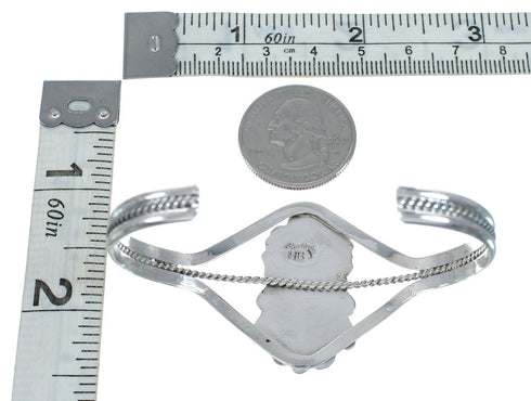 Native American Genuine Sterling Silver Turquoise Stone Cuff Bracelet JX128801