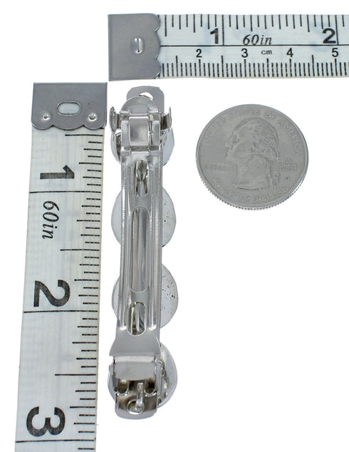 Sterling Silver Coral Bear Paw Navajo Hair Barrette JX129050