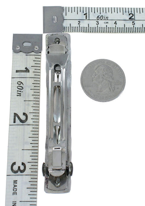 Native American Navajo Turquoise Sterling Silver Hair Barrette JX129045