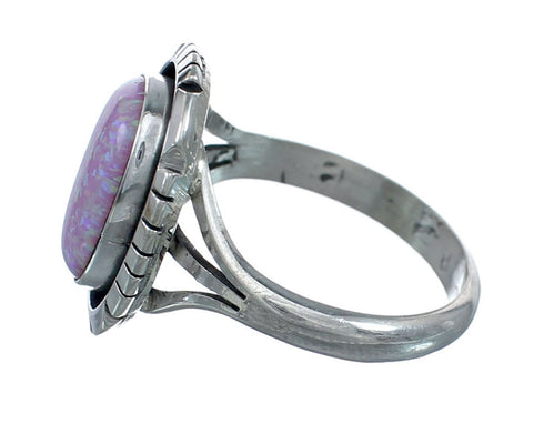 Native American Navajo Sterling Silver Pink Opal Ring Size 6 JX129000