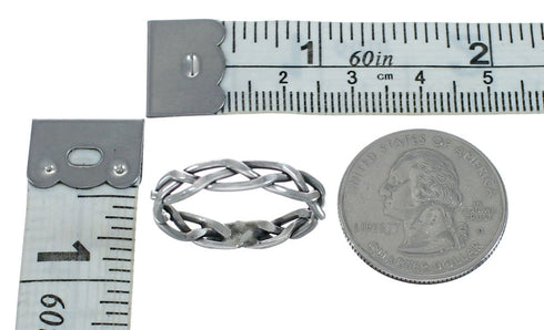 Navajo Authentic Sterling Silver Band Ring Size 6 JX128969