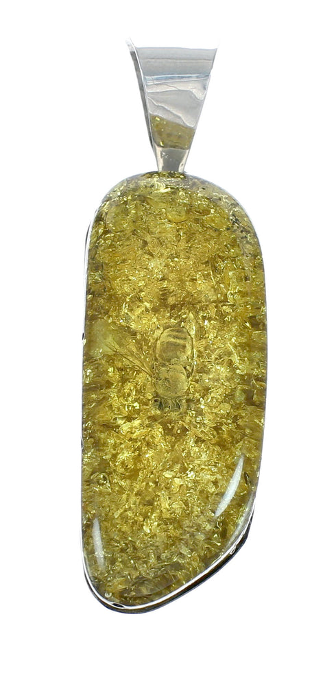 Native American Turquoise and Amber Bead Sterling Silver Necklace JX129247