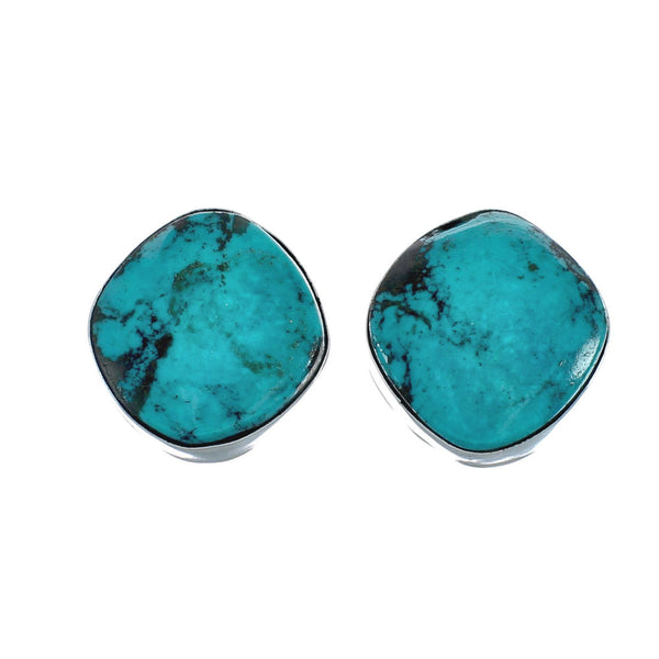 Native American Sterling Silver Turquoise Post Earrings AX129293
