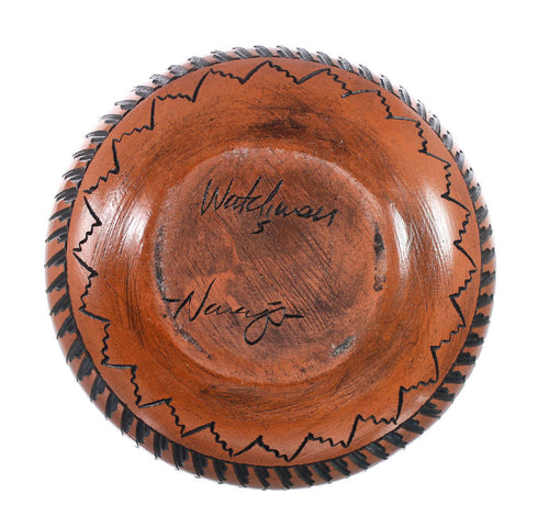 Kokopelli Navajo Hand Crafted Pottery By Artist Shyla Watchman AX129351