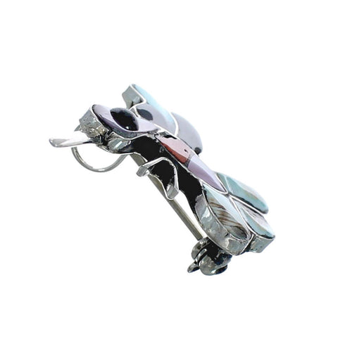 Zuni Multicolor Inlay Genuine Sterling Silver Hummingbird Pin Pendant AX129416