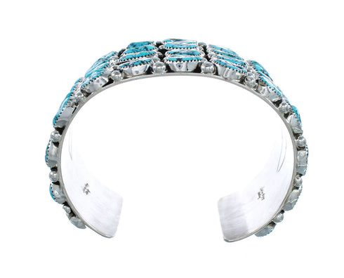 Genuine Sterling Silver Navajo Turquoise Cuff Bracelet AX129442