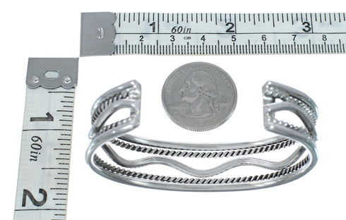 Authentic Sterling Silver Native American Cuff Bracelet AX129451
