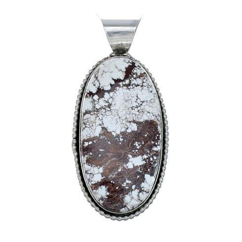 Navajo Wild Horse Turquoise And Authentic Sterling Silver Pendant AX129485