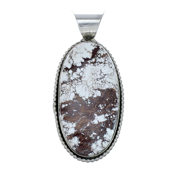 Navajo Wild Horse Turquoise And Authentic Sterling Silver Pendant AX129485