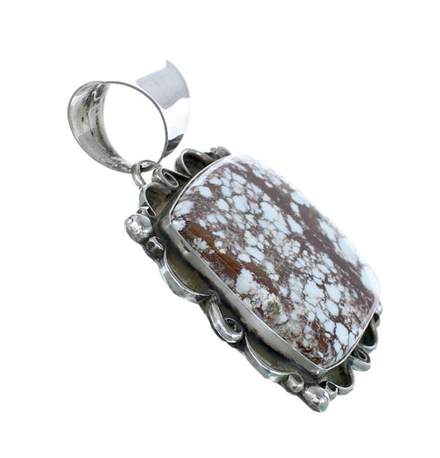 Navajo Wild Horse Turquoise And Authentic Sterling Silver Pendant AX129488