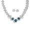 Navajo Turquoise Light Weight Hollow Sterling Silver Necklace Earrings Set AX129534