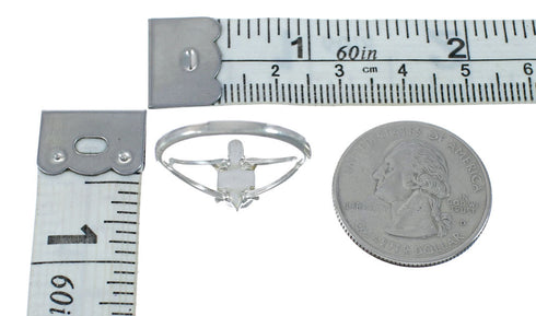 Authentic Sterling Silver Turtle Turquoise Ring Size 5-3/4 JX129640