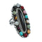 Native American Sterling Silver Multistone Inlay Ring Size 10-1/2 AX129573