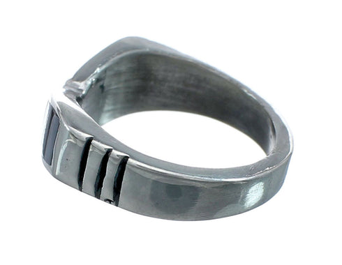 Multicolor Inlay Native American Sterling Silver Ring Size 6-1/4 AX129621