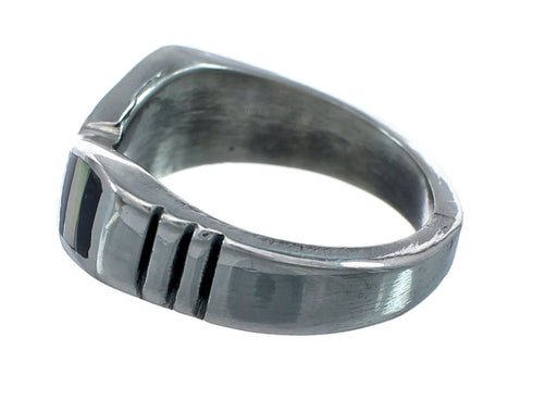 Multicolor Inlay Native American Sterling Silver Ring Size 6-1/4 AX129622