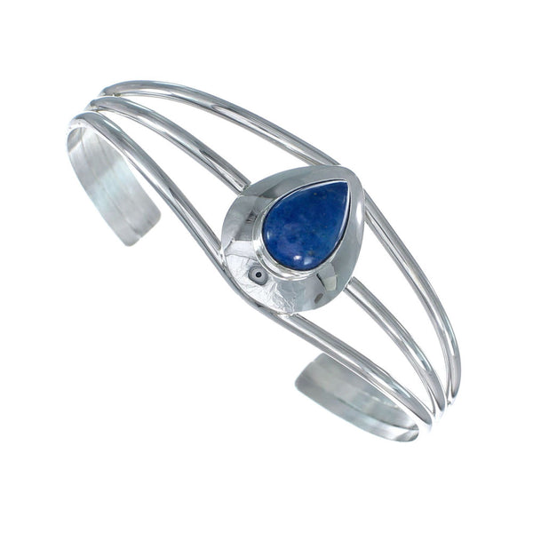 Man Made Lapis Genuine Sterling Silver Native American Cuff Bracelet JX129733