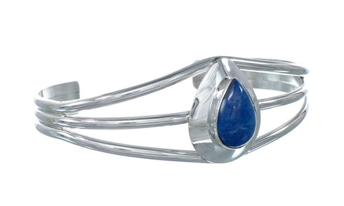 Man Made Lapis Genuine Sterling Silver Native American Cuff Bracelet JX129733