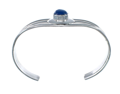 Man Made Lapis Genuine Sterling Silver Native American Cuff Bracelet JX129733