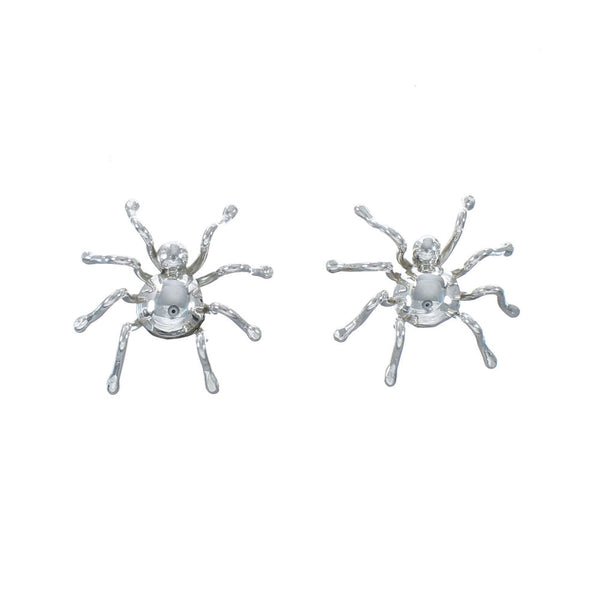 Navajo Authentic Sterling Silver Spider Post Stud Earrings NX11520