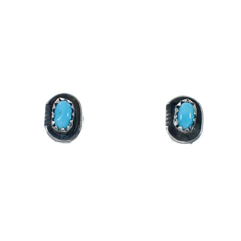 Native American Sterling Silver Turquoise Post Earrings NX11506