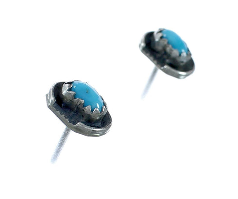 Native American Sterling Silver Turquoise Post Earrings NX11506