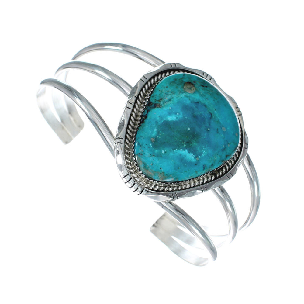 Native American Navajo Kingman Turquoise Sterling Silver Cuff Bracelet ...