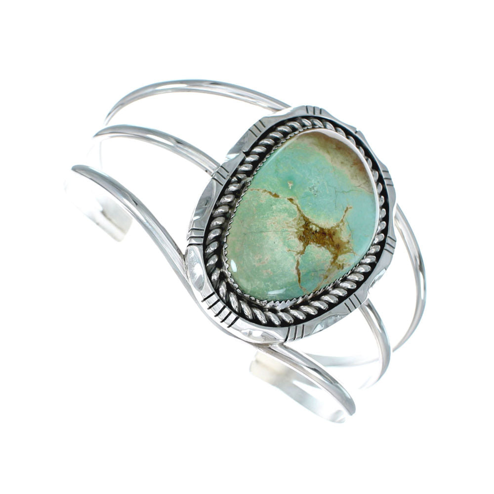 Genuine Navajo Kingman Turquoise Sterling Silver Cuff Bracelet NX11622 ...