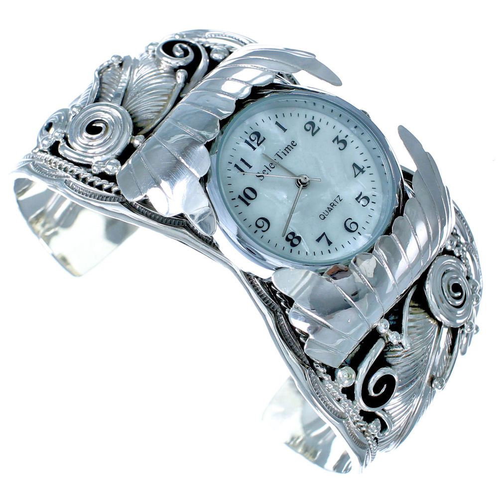 Sterling Silver Navajo Scalloped Leaf Cuff Watch ZX116664 Sterling Silver Navajo Scalloped Leaf Cuff Watch ZX116664