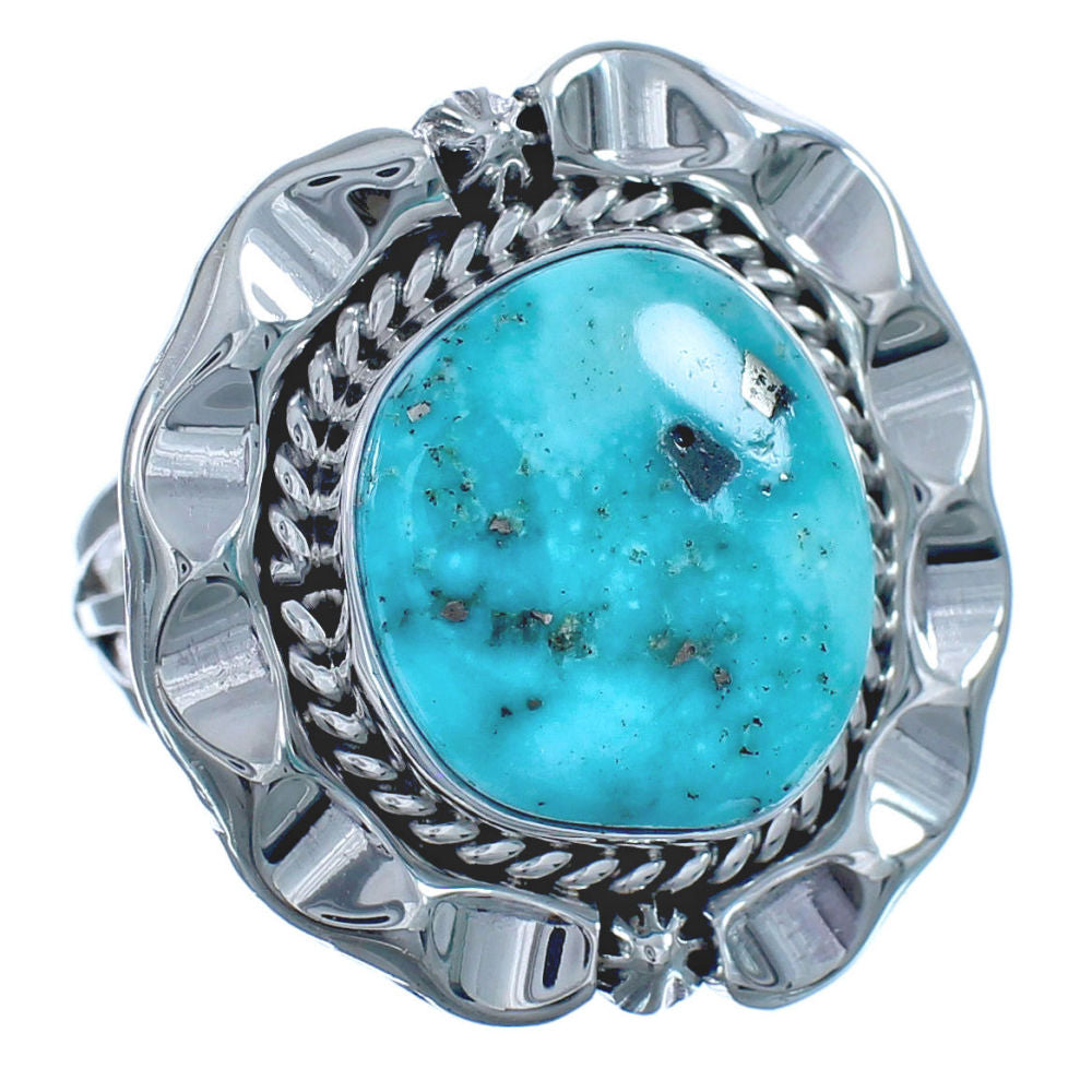 Native American Authentic Sterling Silver Turquoise Hand Crafted Ring ...