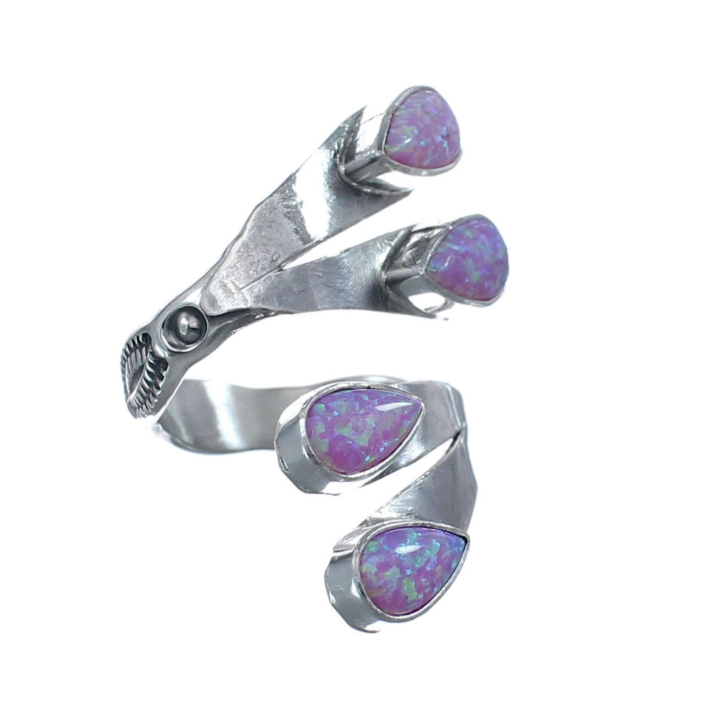 Pink Opal Sterling Silver Navajo Adjustable Ring Size 8, 9, 10 AX12623 ...