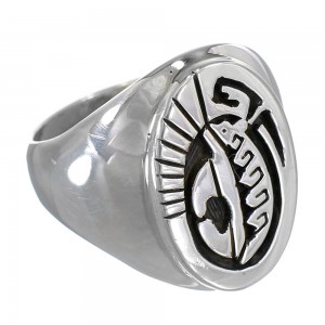 American Indian Calvin Peterson Bear Water Wave Sterling Silver Ring Size 10 RX68718