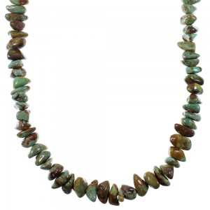 Native American Navajo Kingman Turquoise Silver Bead Necklace YX76735