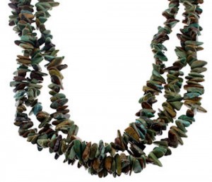 Kingman Turquoise Navajo Native American 3- Strand Necklace YS71732
