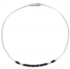 Hand Strung Liquid Sterling Silver & Onyx Bead Bracelet Jewelry LS36X 