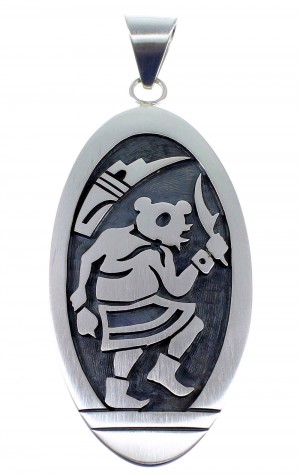 George Phillips Hopi Mudhead Kachina Silver Pendant EX49110
