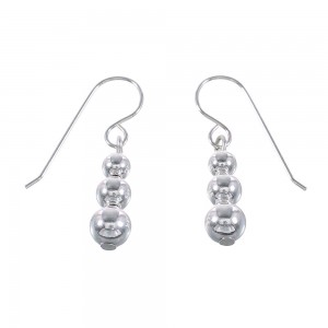 Navajo Sterling Silver Bead Hook Dangle Earrings AX98318